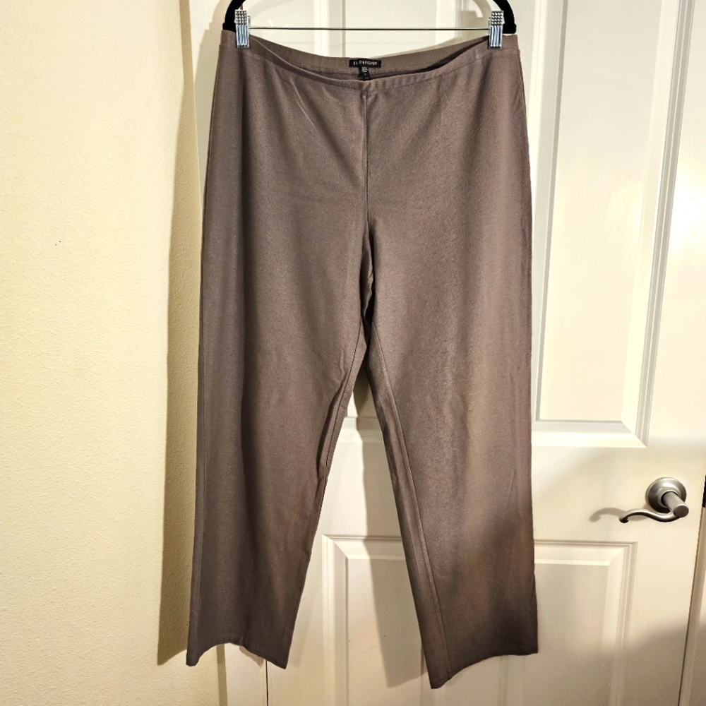 ✅️ Eileen Fisher Taupe Pull On Ankle Pants | Size Large